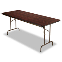 Alera® Rectangular Wood Folding Table, Rectangular, 71.88w x 29.88d x 29.13h, Mahogany Tables-Folding & Utility Tables - Office Ready