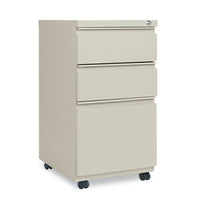 Alera® File Pedestal with Full-Length Pull, Left or Right, 3-Drawers: Box/Box/File, Legal/Letter, Putty, 14.96
