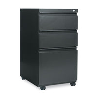 Alera® File Pedestal with Full-Length Pull, Left or Right, 3-Drawers: Box/Box/File, Legal/Letter, Charcoal, 14.96