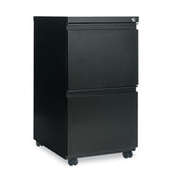 Alera® File Pedestal with Full-Length Pull, Left or Right, 2 Legal/Letter-Size File Drawers, Black, 14.96