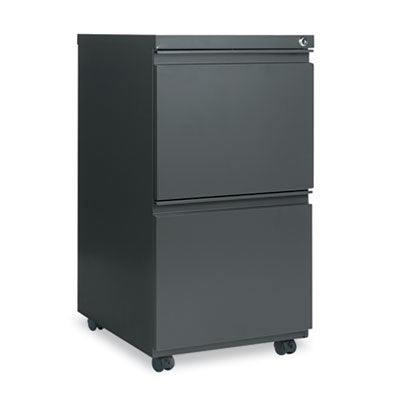 Alera® File Pedestal with Full-Length Pull, Left or Right, 2 Legal/Letter-Size File Drawers, Charcoal, 14.96