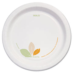 Dart® Bare® Eco-Forward® Paper Dinnerware Perfect Pak®, Plate, 8.5" dia, Green/Tan, 125/Pack, 2 Packs/Carton