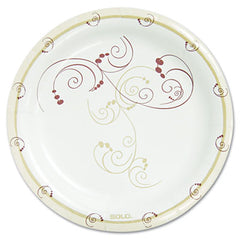 Dart® Symphony® Paper Dinnerware, Mediumweight Plate, 8.5" dia, Tan, 125/Pack