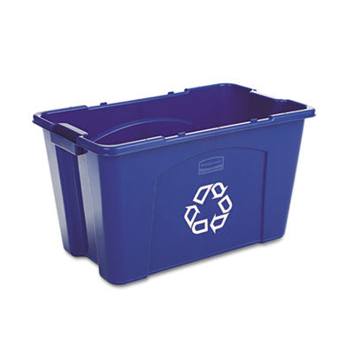 Rubbermaid® Commercial Stacking Recycle Bin, 18 gal, Polyethylene, Blue Indoor Recycling Bins - Office Ready