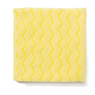 Rubbermaid® Commercial Microfiber Cleaning Cloths, Microfiber, 16 x 16, Yellow, 12/Carton Washable Cleaning Cloths - Office Ready