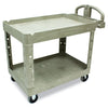Rubbermaid® Commercial Heavy-Duty Utility Cart, Two-Shelf, 25.9w x 45.2d x 32.2h, Beige Carts & Stands-Maintenance Cart - Office Ready