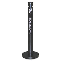Rubbermaid® Commercial Smoker's Pole, Round, Steel, 0.9 gal, 4 dia x 41h, Black Freestanding Smokers Urns - Office Ready