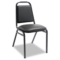 Alera® Padded Steel Stacking Chair, Supports Up to 250 lb, Black, 4/Carton Chairs/Stools-Folding & Nesting Chairs - Office Ready