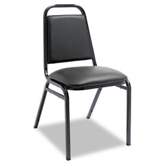 Alera® Padded Steel Stacking Chair, Supports Up to 250 lb, Black, 4/Carton