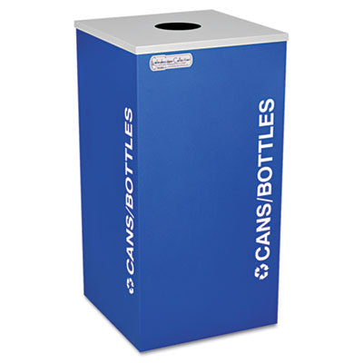 Ex-Cell Kaleidoscope Collection™ Recycling Receptacle, 24 gal, Steel, Royal Blue Indoor Recycling Bins - Office Ready