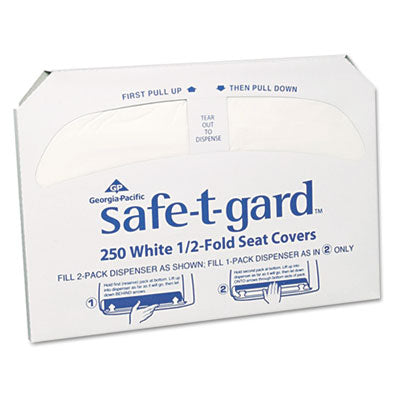 Georgia Pacific® Professional Safe-T-Gard™ Half-Fold Toilet Seat Covers, 14.5 x 17, White, 250/Pack, 20 Packs/Carton Toilet Seat Covers-Standard - Office Ready