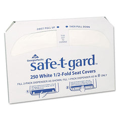 Georgia Pacific® Professional Safe-T-Gard™ Half-Fold Toilet Seat Covers, 14.5 x 17, White, 250/Pack, 20 Packs/Carton
