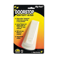 Master Caster® Big Foot® Doorstop, No Slip Rubber Wedge, 2.25w x 4.75d x 1.25h, Beige Door Hardware-Wedge Doorstop - Office Ready