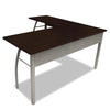 Linea Italia® Trento Line L-Shaped Desk, 59.13" x 59.13" x 29.5", Mocha/Gray Desks-L & U Desks & Workstations - Office Ready