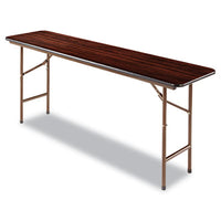 Alera® Rectangular Wood Folding Table, Rectangular, 71.88w x 17.75d x 29.13h, Mahogany  - Office Ready