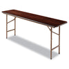 Alera® Rectangular Wood Folding Table, Rectangular, 71.88w x 17.75d x 29.13h, Mahogany  - Office Ready