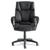 Alera® Fraze Executive High-Back Swivel/Tilt Bonded Leather Chair, Supports 275 lb, 17.71" to 21.65" Seat Height, Black Chairs/Stools-Office Chairs - Office Ready