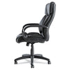 Alera® Fraze Executive High-Back Swivel/Tilt Bonded Leather Chair, Supports 275 lb, 17.71" to 21.65" Seat Height, Black Chairs/Stools-Office Chairs - Office Ready