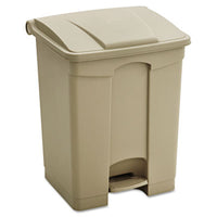Safco® Large Capacity Plastic Step-On Receptacle, 17 gal, Tan Waste Receptacles-Indoor All-Purpose Waste Bins - Office Ready