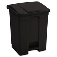 Safco?« Large Capacity Plastic Step-On Receptacle, 17 gal, Plastic, Black Indoor All-Purpose Waste Bins - Office Ready
