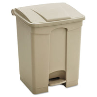 Safco® Large Capacity Plastic Step-On Receptacle, 23 gal, Plastic, Tan Indoor All-Purpose Waste Bins - Office Ready