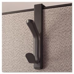 Universal® Deluxe Recycled Plastic Cubicle Coat Hook, Plastic, Charcoal