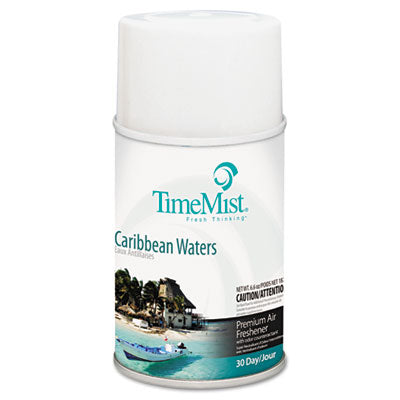 TimeMist® Premium Metered Air Freshener Refills, Caribbean Waters, 6.6 oz Aerosol Spray Air Fresheners/Odor Eliminators-Aerosol Refill - Office Ready