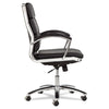 Alera® Neratoli® Mid-Back Slim Profile Chair, Faux Leather, Supports Up to 275 lb, Black Seat/Back, Chrome Base Chairs/Stools-Office Chairs - Office Ready