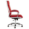 Alera® Neratoli® High-Back Slim Profile Chair, Faux Leather, Up to 275 lb, 17.32" to 21.25" Seat Height, Red Seat/Back, Chrome Chairs/Stools-Office Chairs - Office Ready