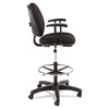 Alera® Interval Series Swivel Task Stool, Supports Up to 275 lb, 23.93" to 34.53" Seat Height, Black Fabric Chairs/Stools-Drafting & Task Stools - Office Ready