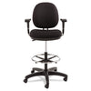 Alera® Interval Series Swivel Task Stool, Supports Up to 275 lb, 23.93" to 34.53" Seat Height, Black Fabric Chairs/Stools-Drafting & Task Stools - Office Ready