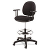 Alera® Interval Series Swivel Task Stool, Supports Up to 275 lb, 23.93" to 34.53" Seat Height, Black Fabric Chairs/Stools-Drafting & Task Stools - Office Ready