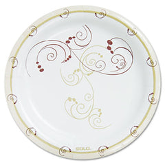 Dart® Symphony® Paper Dinnerware, Heavyweight Plate, 9" dia, Tan, 125/Pack