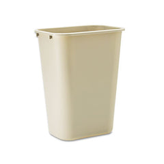 Rubbermaid® Commercial Deskside Plastic Wastebasket, Rectangular, 10.25 gal, Beige