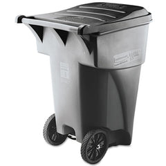 Rubbermaid® Commercial Brute® Roll-Out Heavy-Duty Container, 95 gal, Polyethylene, Gray
