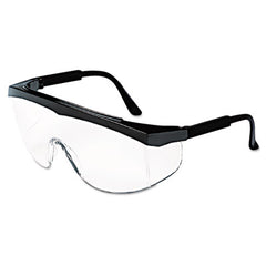 MCR™ Safety Stratos® Safety Glasses, Black Frame, Clear Lens, 12/Box