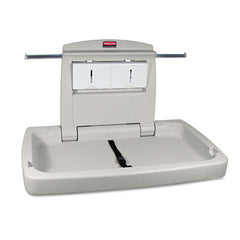Rubbermaid® Commercial Horizontal Baby Changing Station, 33.5 x 21.5, Platinum