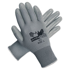MCR™ Safety Ultra Tech® Tactile Dexterity Work Gloves, White/Gray, Large, 12 Pairs