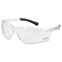 MCR™ Safety BearKat® Safety Glasses, Clear Frame, Clear Lens Wraparound Safety Glasses - Office Ready