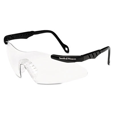 Smith & Wesson® Magnum 3G Safety Glasses 3011673, Mini Black Frame, Clear Lens Wraparound Safety Glasses - Office Ready