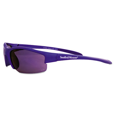 Smith & Wesson® Equalizer Safety Eyewear, Blue Frame, Blue Mirror Lens Wraparound Safety Glasses - Office Ready