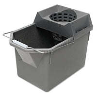 Rubbermaid?« Commercial Pail/Strainer Combinations, 15 qt, Steel Gray Mop Buckets - Office Ready