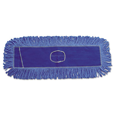Boardwalk® Dust Mop Head, Dust, Looped-End, Cotton/Synthetic Fibers, 18 x 5, Blue Mop Heads-Dust - Office Ready