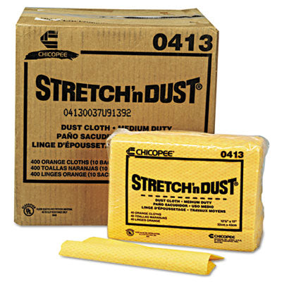 Chix® Stretch ’n Dust® Cloths, 12.6 x 17, Yellow, 40/Pack, 10 Packs/Carton Washable Dust Cloths - Office Ready