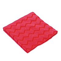 Rubbermaid® Commercial Microfiber Cleaning Cloths, 16 x 16, Red, 12/Carton Washable Cleaning Cloths - Office Ready