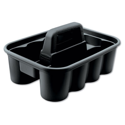 Rubbermaid® Commercial Deluxe Carry Caddy, Eight Compartments, 15 x 7.4, Black Caddy Bags-Carry Tray - Office Ready