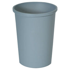 Rubbermaid® Commercial Untouchable® Large Plastic Round Waste Receptacle, 11 gal, Plastic, Gray