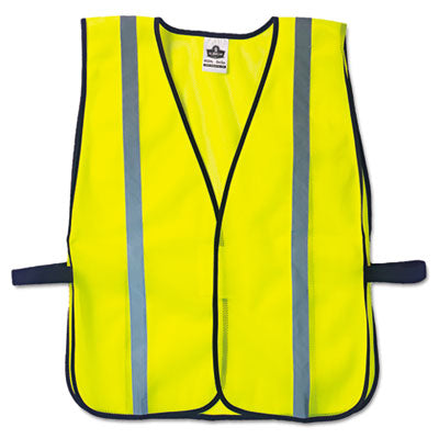 ergodyne® GloWear® 8020HL Non-Certified Standard Safety Vest, Polyester Mesh, Hook Closure, One Size Fit All, Lime Apparel-Safety Vest - Office Ready