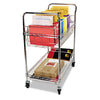 Alera® Carry-all Cart/Mail Cart, Metal, 1 Shelf, 1 Bin, 34.88" x 18" x 39.5", Silver Carts & Stands-Mail Cart - Office Ready