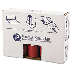 Inteplast Group Low-Density Commercial Can Liners, 45 gal, 1.3 mil, 40" x 46", Red, 100/Carton